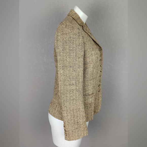 Lauren Ralph Lauren Herringbone Linen-Silk Blazer Size 4 - Picture 3 of 16